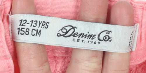 Denim Co Girls Pink Cotton Stretch Chino Shorts 12-13 Years 158cm