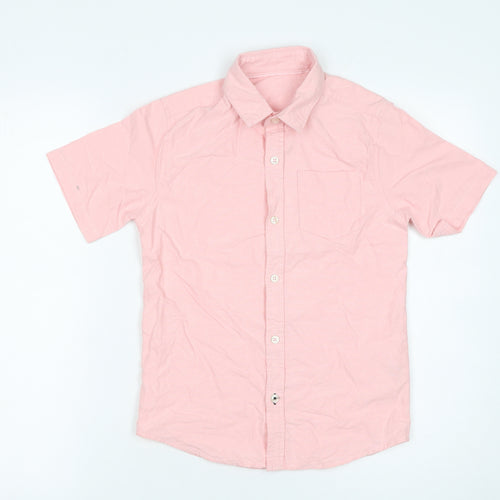 St. Bernard for Dunnes Boys Pink Cotton Short Sleeve Button-Up Shirt 9 Years