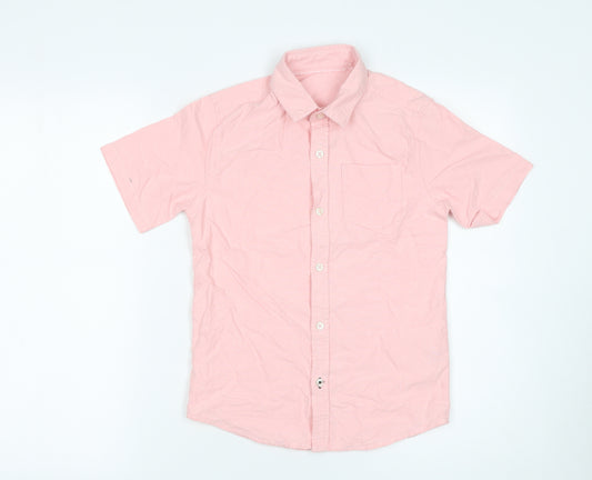 St. Bernard for Dunnes Boys Pink Cotton Short Sleeve Button-Up Shirt 9 Years