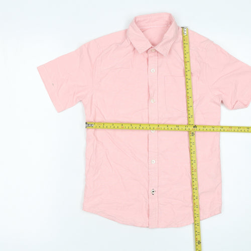 St. Bernard for Dunnes Boys Pink Cotton Short Sleeve Button-Up Shirt 9 Years