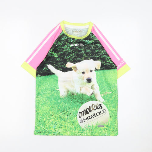 O'Neills Girls Multicoloured Dog Print Koolite Sports T-Shirt 9-10 Years