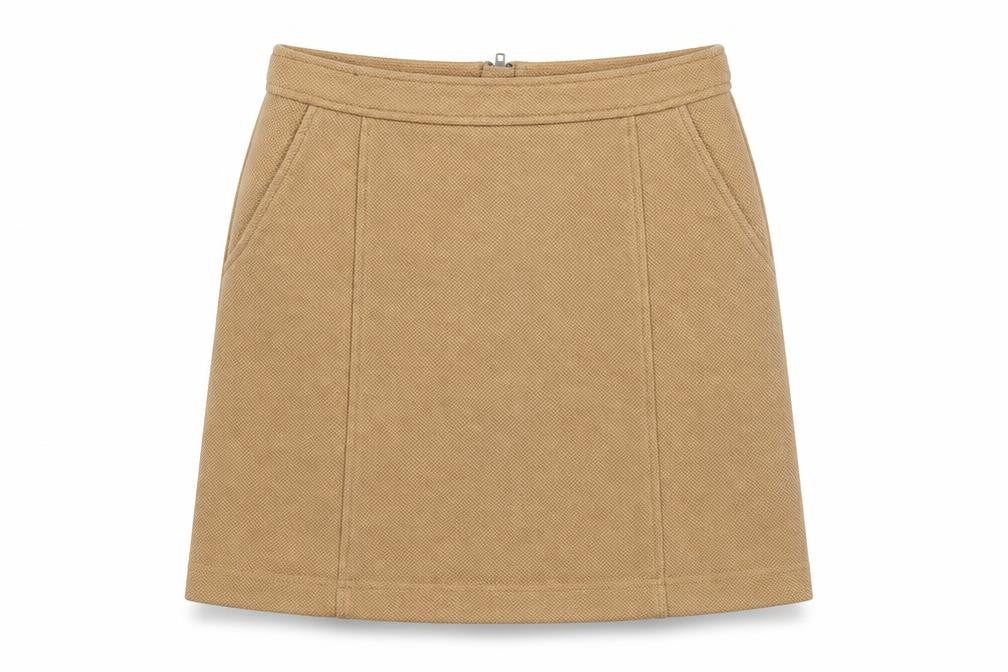 New Look Women's Beige Size 12 Short Knit Pencil Skirt
