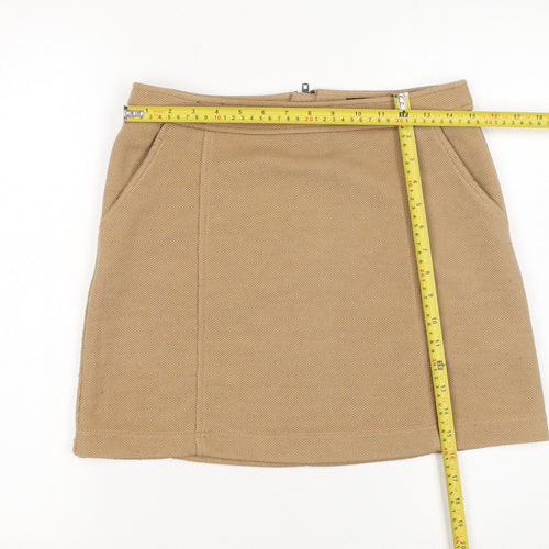 New Look Women's Beige Size 12 Short Knit Pencil Skirt