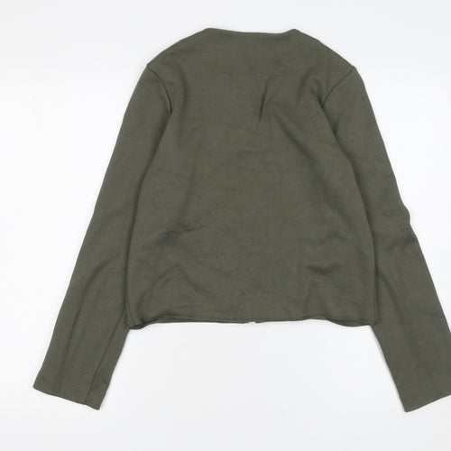H&M Womens Khaki Green Cardigan Button Front Long Sleeve Size S