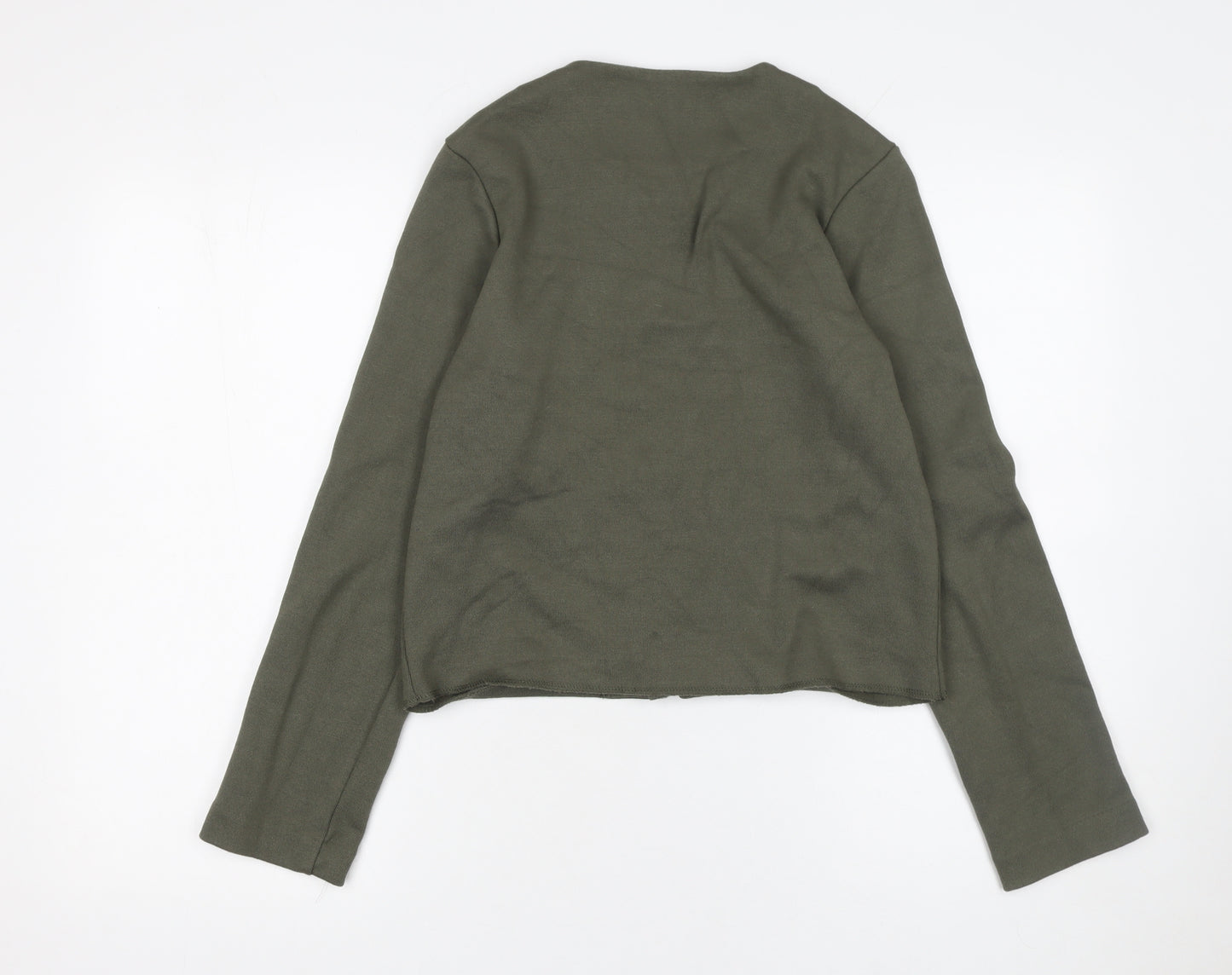 H&M Womens Khaki Green Cardigan Button Front Long Sleeve Size S
