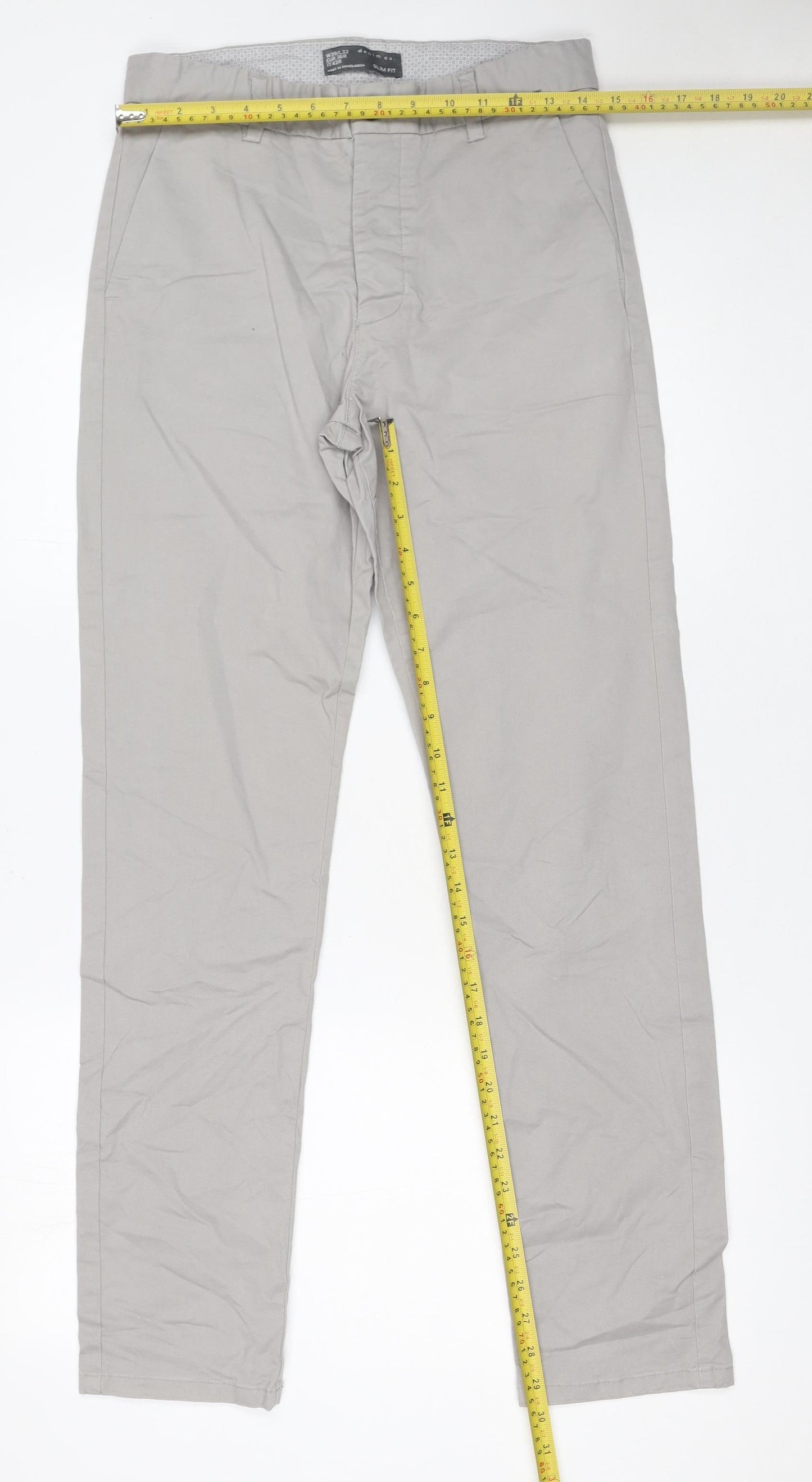 Denim Co. Mens Beige Slim Fit Chino Trousers W28 L32