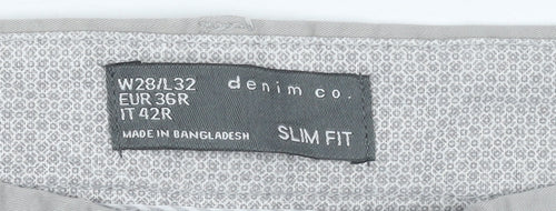 Denim Co. Mens Beige Slim Fit Chino Trousers W28 L32