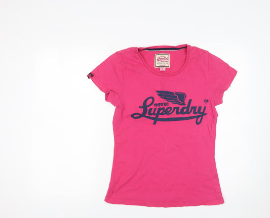 Superdry Women's Pink Classic Cotton Short Sleeve T-Shirt M