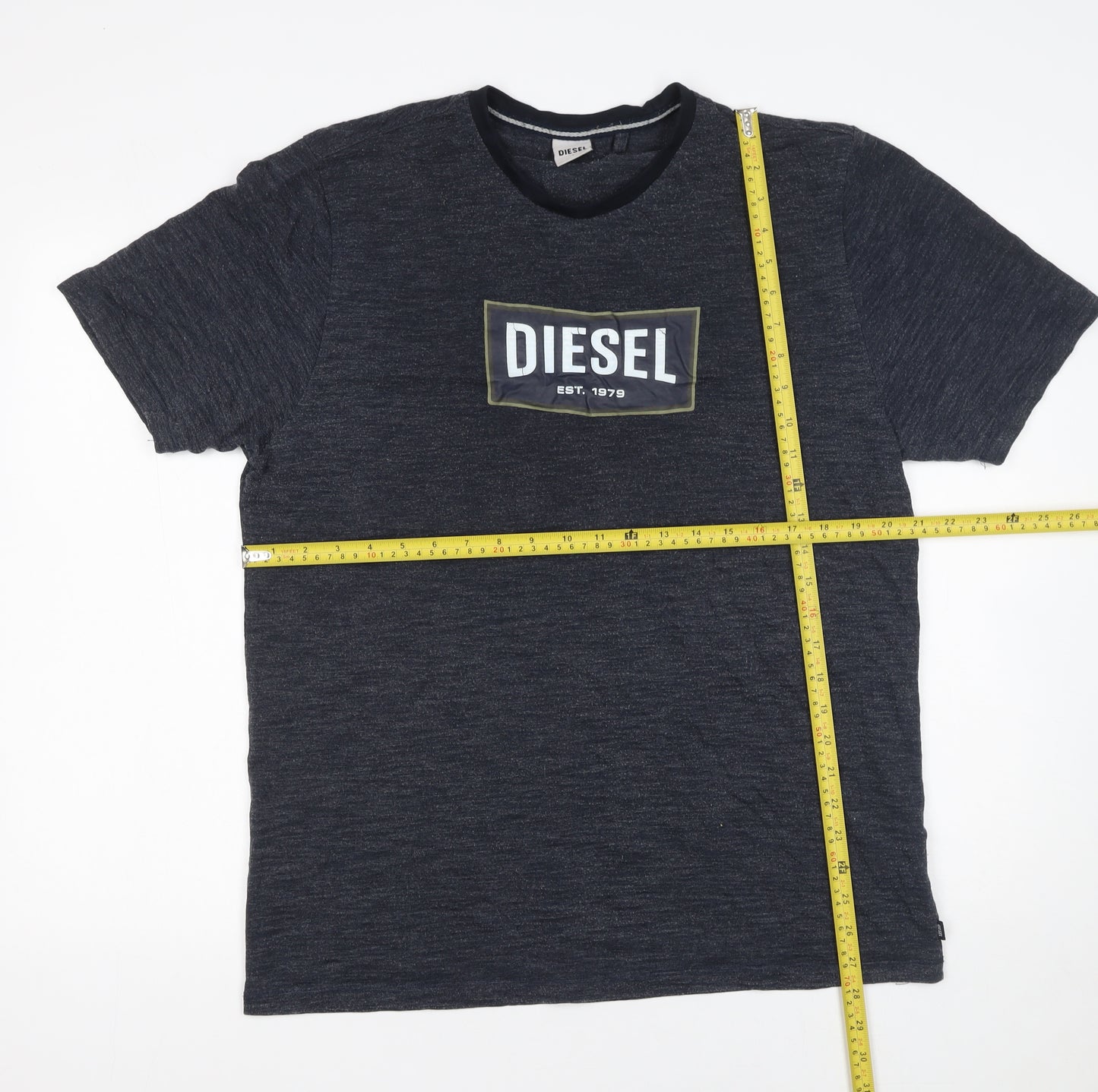 Diesel Men’s Black Logo Crew Neck Short Sleeve T-Shirt Size L