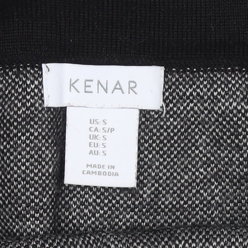 KENAR Women's Black Checked Knit Pencil Skirt Size S