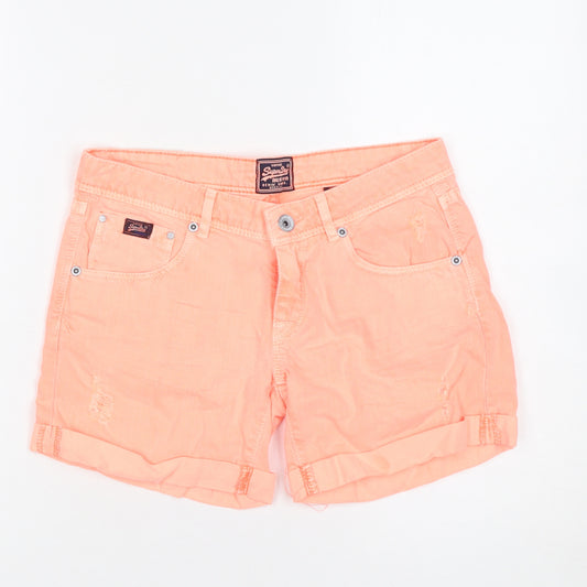 Superdry Women’s Orange 24in Chino Shorts 100% Cotton Vintage Style