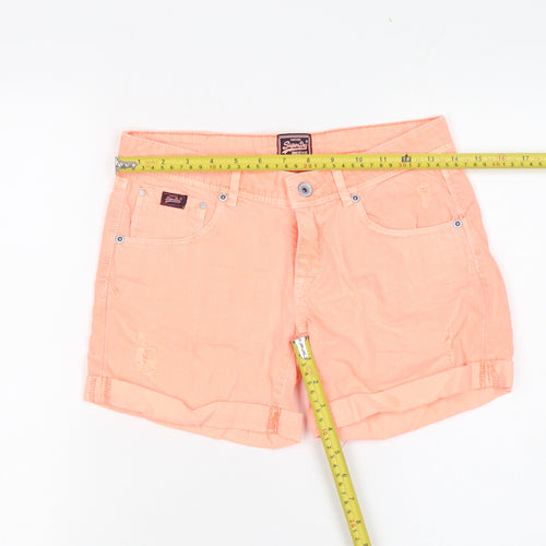 Superdry Women’s Orange 24in Chino Shorts 100% Cotton Vintage Style
