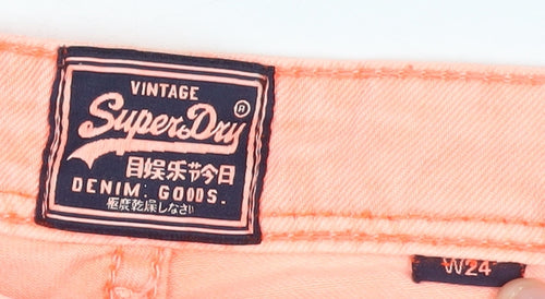 Superdry Women’s Orange 24in Chino Shorts 100% Cotton Vintage Style