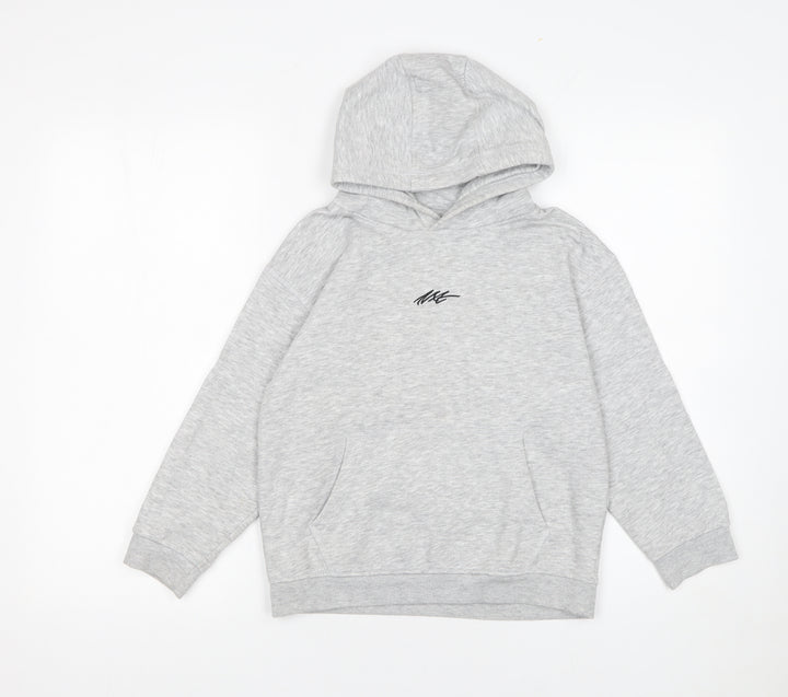 Next Boys Grey Pullover Hoodie 8 Years Cotton Blend Casual Sweatshirt