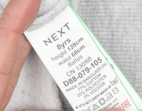 Next Boys Grey Pullover Hoodie 8 Years Cotton Blend Casual Sweatshirt