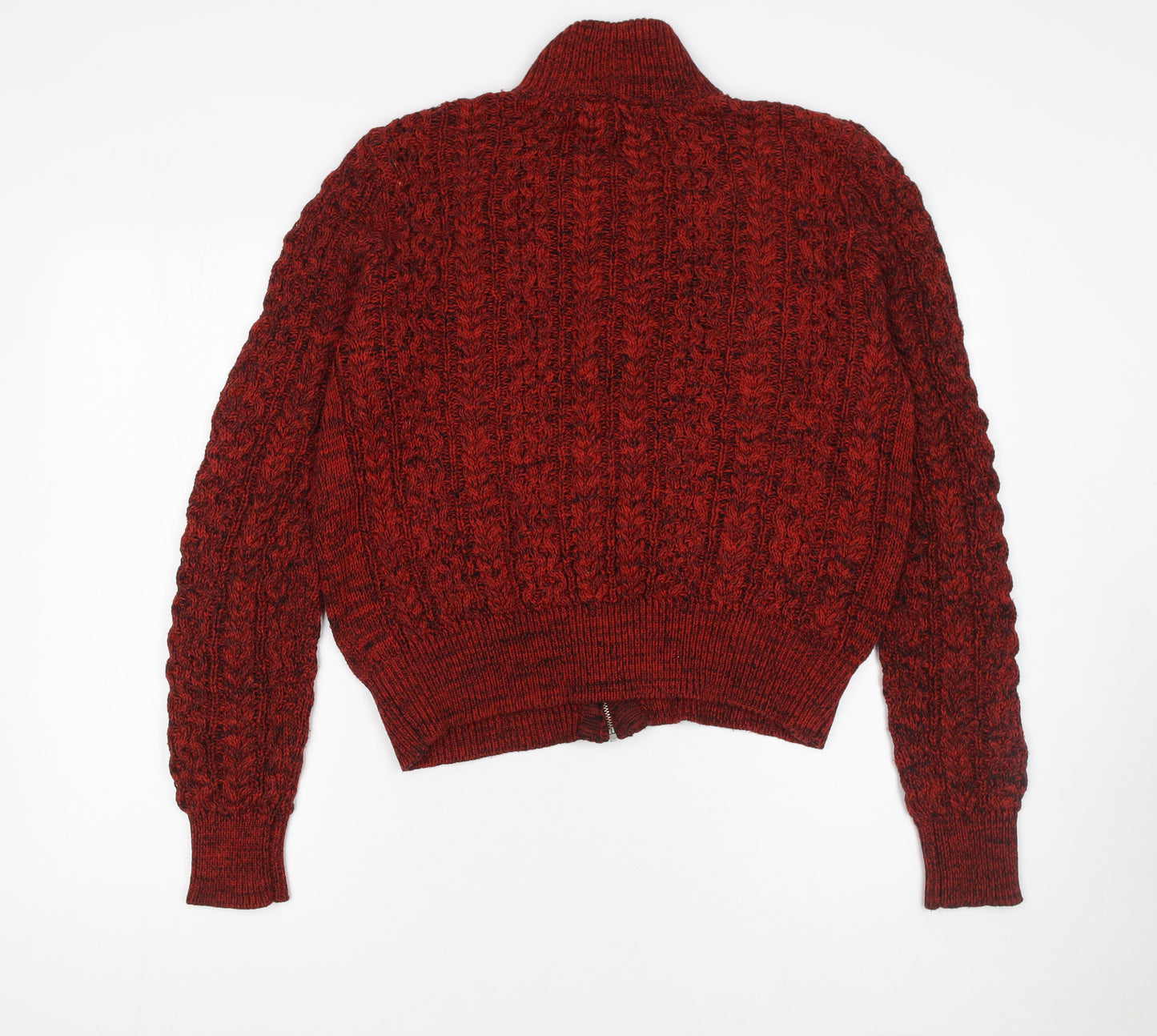 New Look Women’s Red Cable Knit Full Zip Jumper Size L