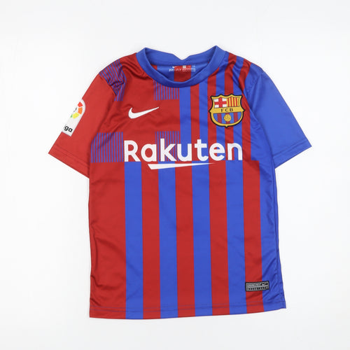 Nike Boys Red Blue Barcelona FC Football Shirt 8 Years Jersey Dri-Fit