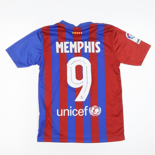 Nike Boys Red Blue Barcelona FC Football Shirt 8 Years Jersey Dri-Fit