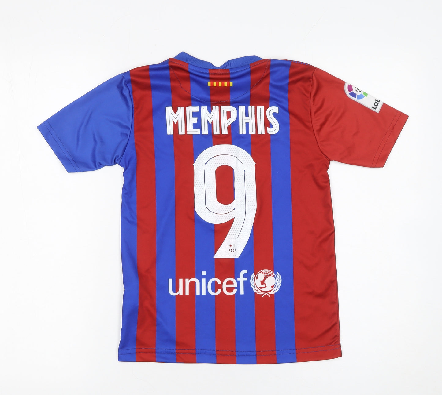 Nike Boys Red Blue Barcelona FC Football Shirt 8 Years Jersey Dri-Fit