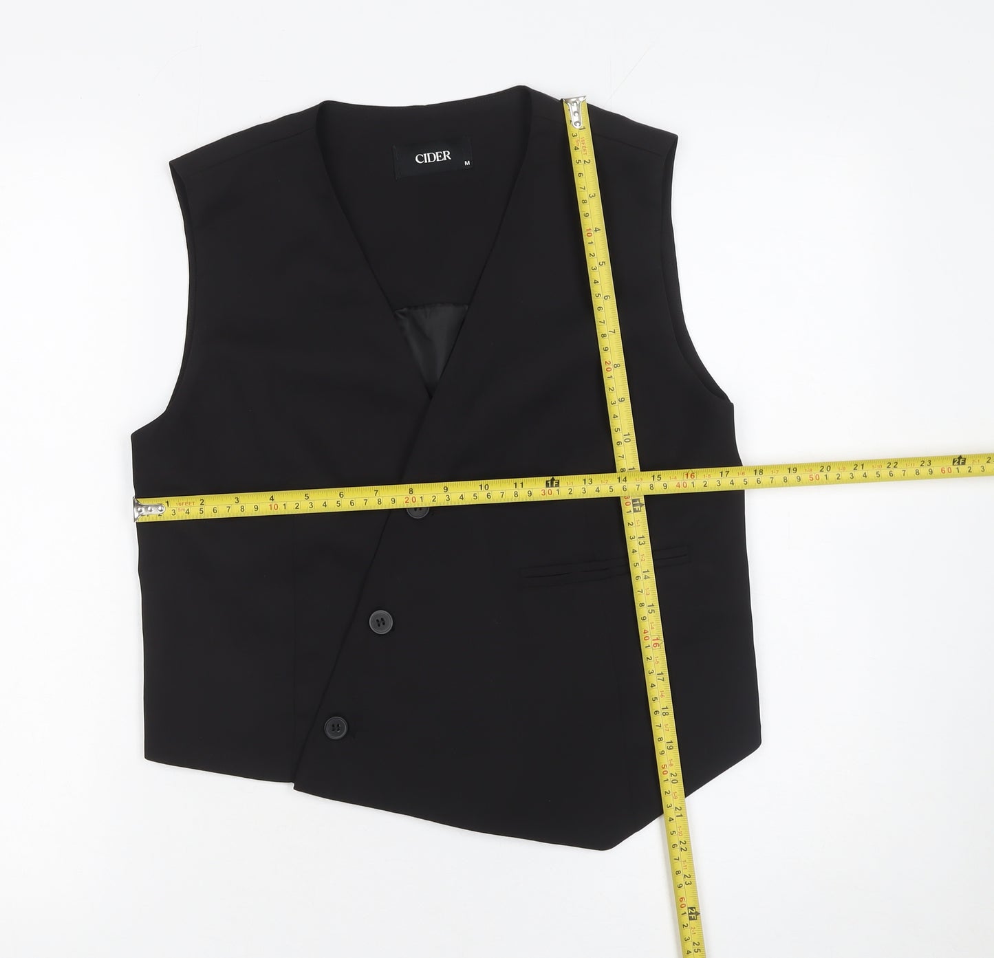 Cider Women's Black Tuxedo Style Waistcoat Size M
