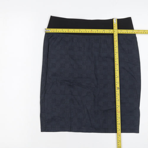 Jobis Women Blue Cotton Stretch Pencil Skirt Size 14
