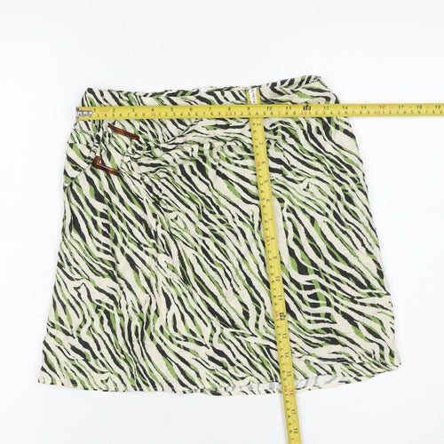 Zara Women’s Multicoloured Animal Print Wrap Skirt Size S