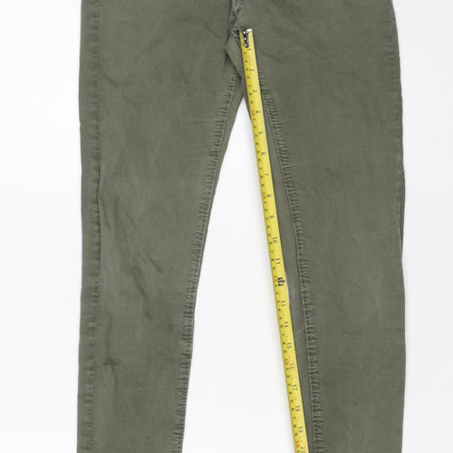 Bershka Women's Green Skinny Stretch Jeans Size 10 Slim Fit