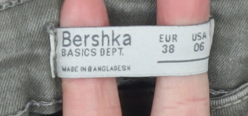 Bershka Women's Green Skinny Stretch Jeans Size 10 Slim Fit