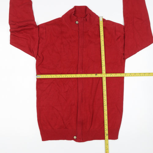 NEGRO YOUTH FEVER Men's Red XL Full Zip Cotton Jumper