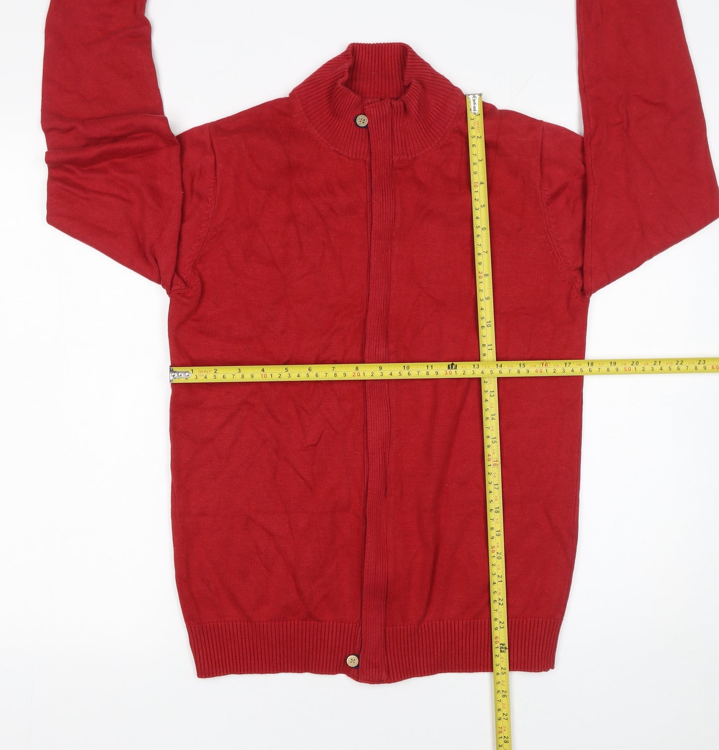 NEGRO YOUTH FEVER Men's Red XL Full Zip Cotton Jumper