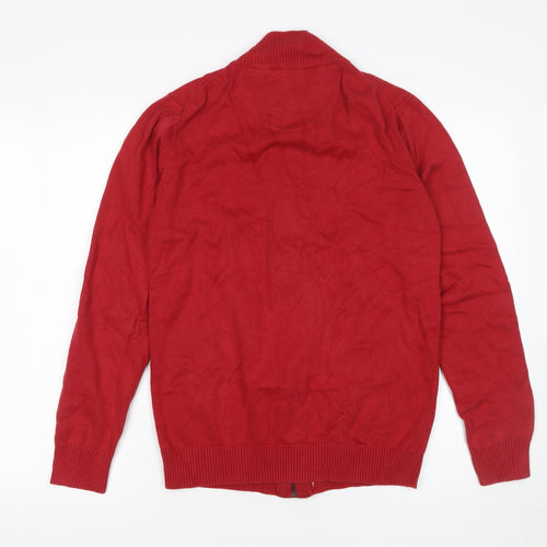 NEGRO YOUTH FEVER Men's Red XL Full Zip Cotton Jumper