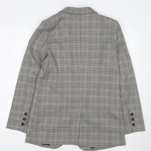 MARX Women’s Grey Check Single Breasted Blazer Jacket Size M