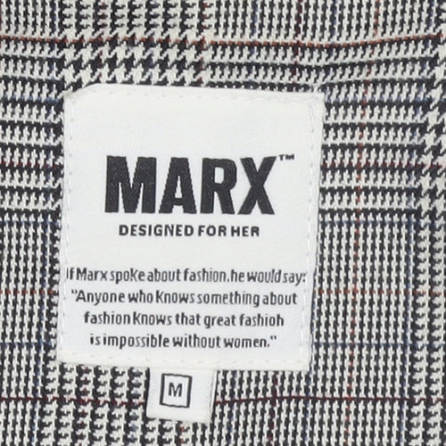 MARX Women’s Grey Check Single Breasted Blazer Jacket Size M