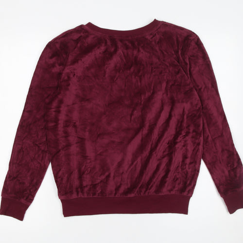 Harry Potter Women's Red Velour Hogwarts Pyjama Top XS