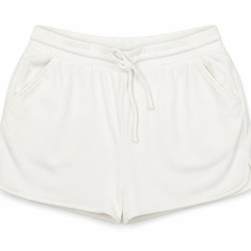 Zara Women White Sweat Shorts L Lightweight Casual Drawstring