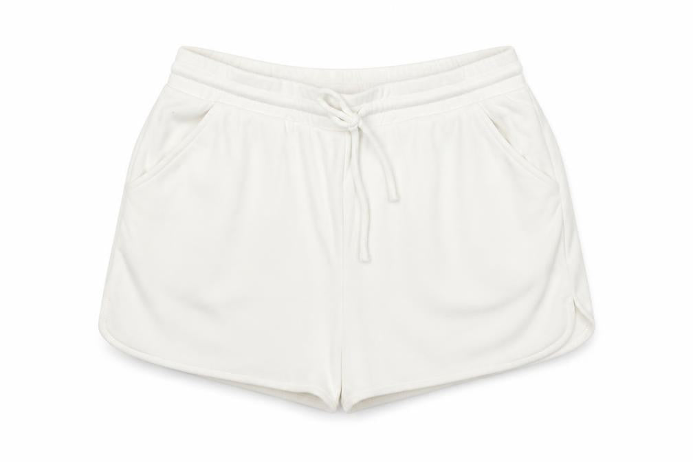 Zara Women White Sweat Shorts L Lightweight Casual Drawstring