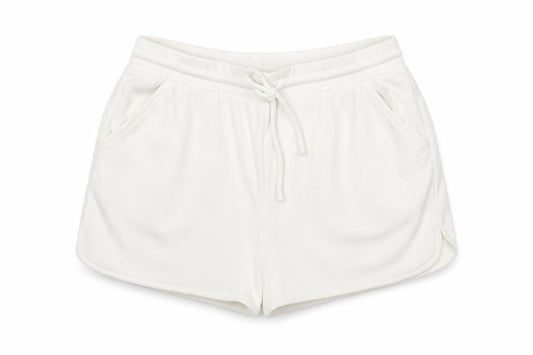 Zara Women White Sweat Shorts L Lightweight Casual Drawstring
