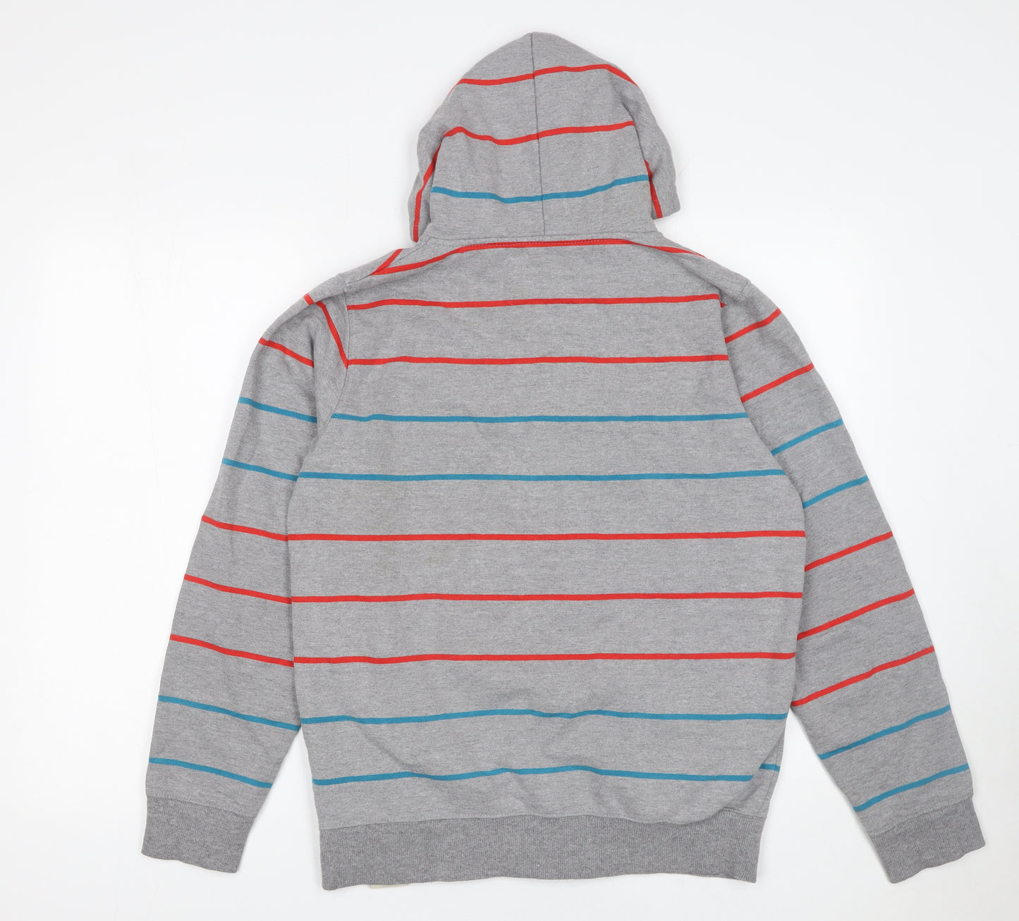 Murano Men's Grey Striped Full Zip Hoodie Small