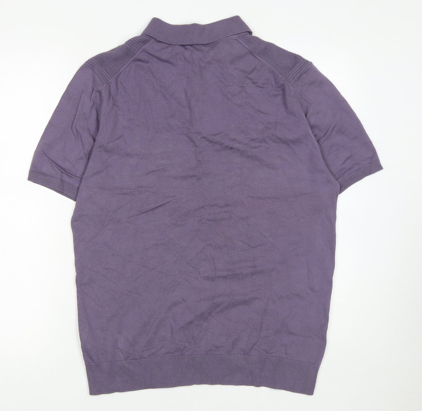 Marks and Spencer Men’s Purple Cotton Blend Polo Shirt Size L