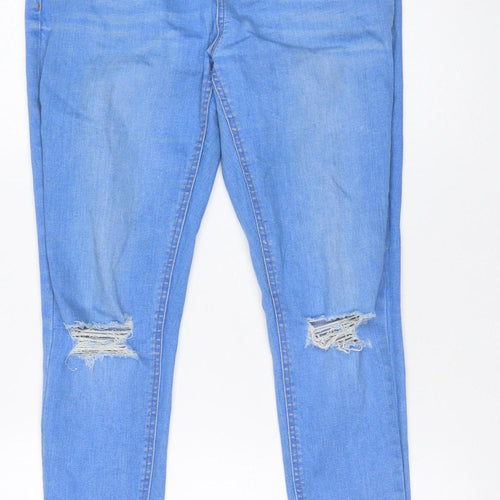Dorothy Perkins Women Blue Distressed Skinny Jeans Size 12