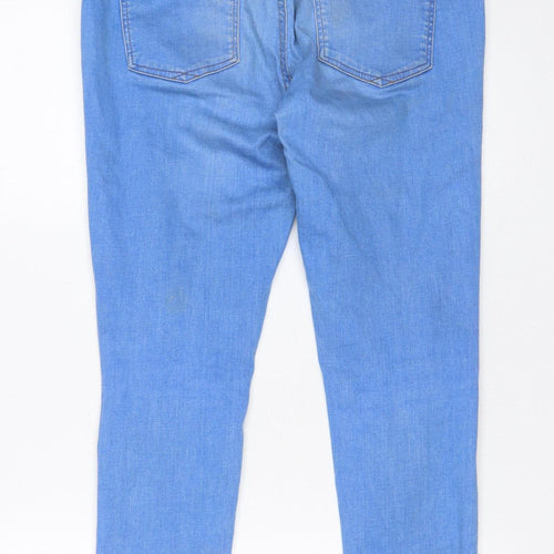 Dorothy Perkins Women Blue Distressed Skinny Jeans Size 12