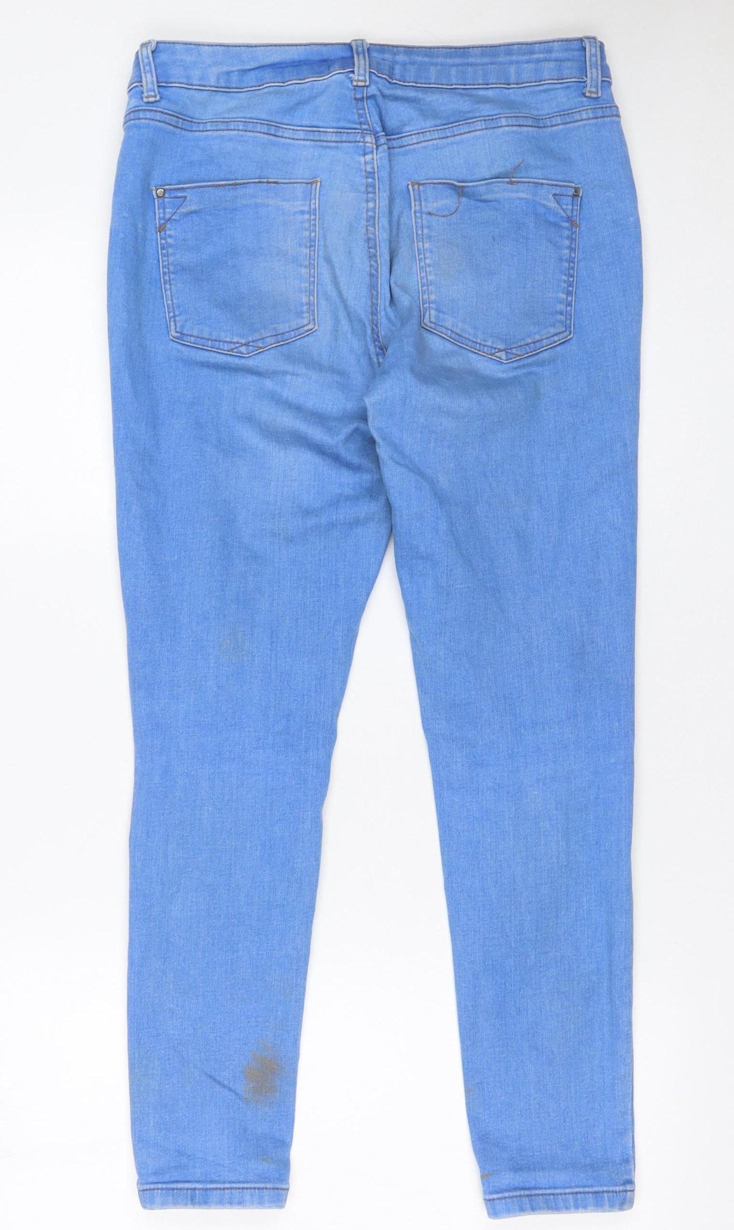 Dorothy Perkins Women Blue Distressed Skinny Jeans Size 12