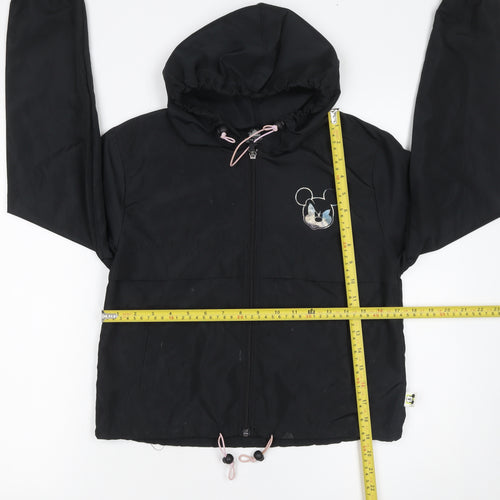 Disney Women’s Black XS Mickey Mouse Hooded Windbreaker Jacket