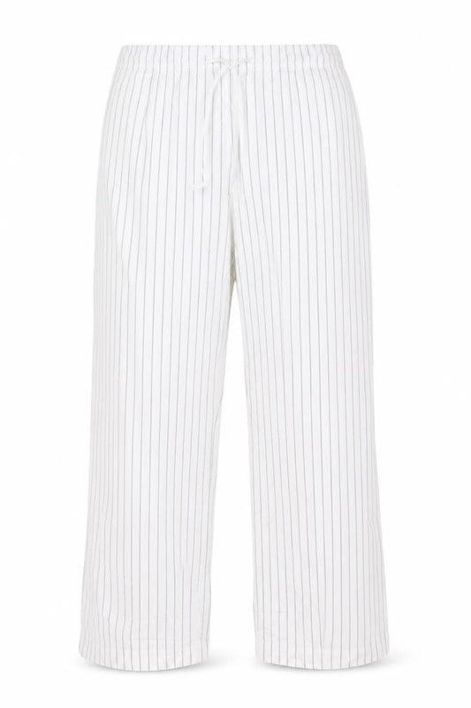 Dunnes Stores Men's White Striped Lounge Pants Size L Viscose Linen Blend