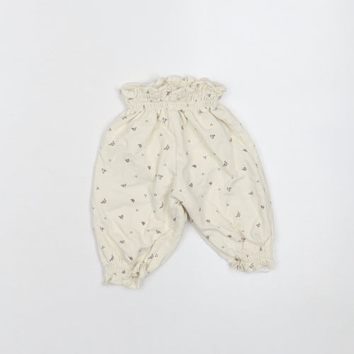 Leigh Tucker Willow Ivory Floral Paperbag Baby Trousers 0-3 Months