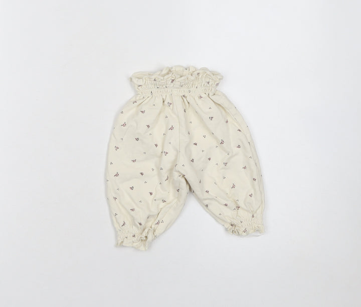 Leigh Tucker Willow Ivory Floral Paperbag Baby Trousers 0-3 Months