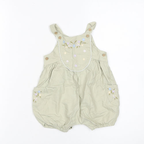 Next Unisex Baby Beige Floral Embroidered Cotton Romper 3-6 Months