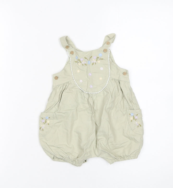 Next Unisex Baby Beige Floral Embroidered Cotton Romper 3-6 Months