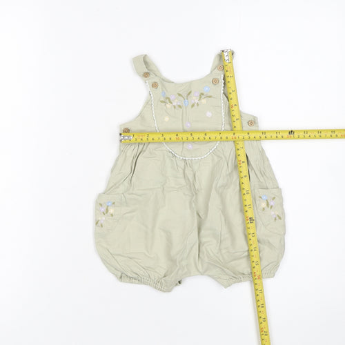 Next Unisex Baby Beige Floral Embroidered Cotton Romper 3-6 Months