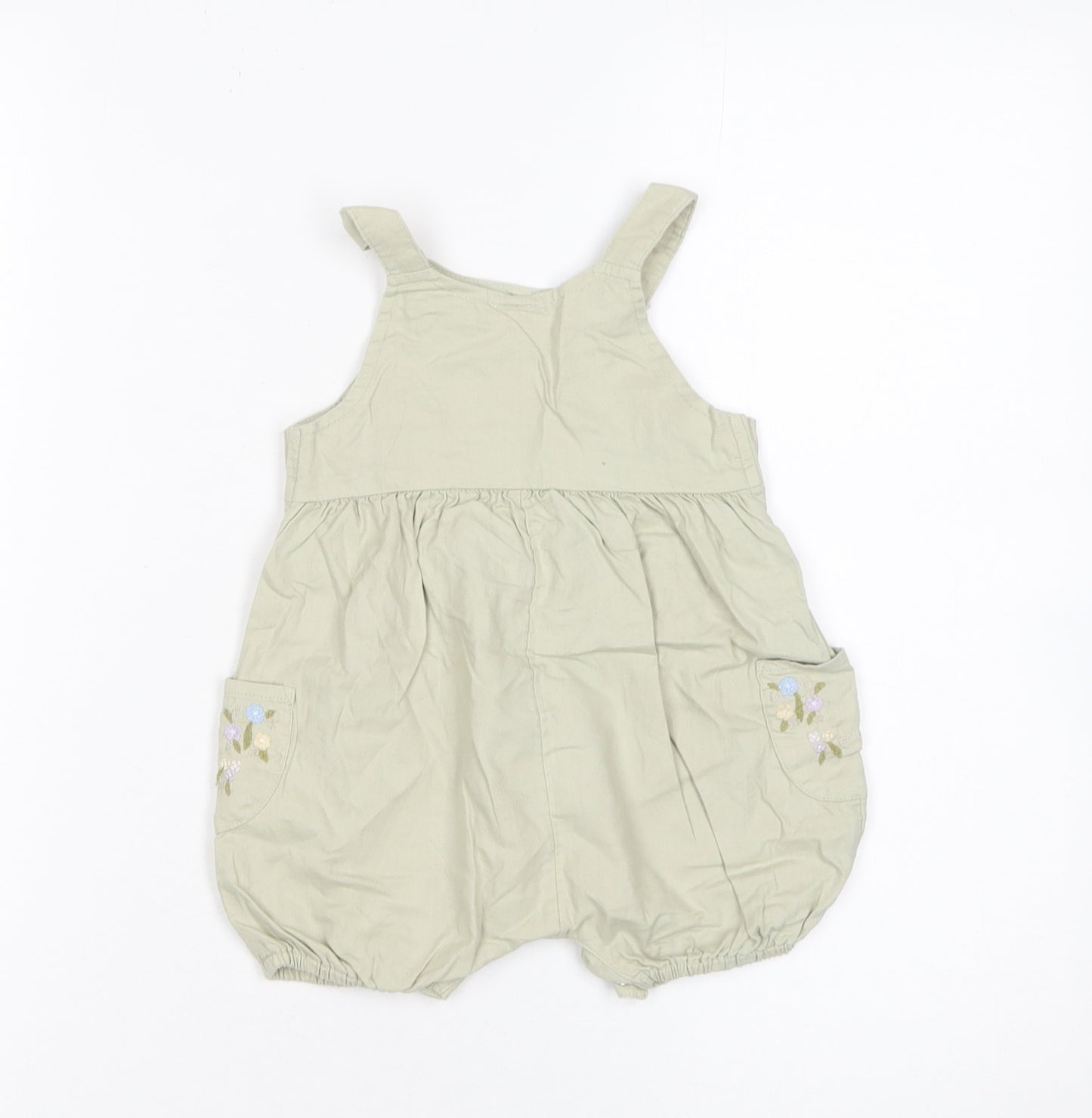 Next Unisex Baby Beige Floral Embroidered Cotton Romper 3-6 Months